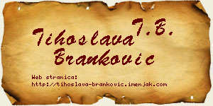 Tihoslava Branković vizit kartica
